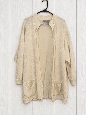 Vintage Huntington Ridge Beige Long Sleeve Knit Cardigan Sweater L